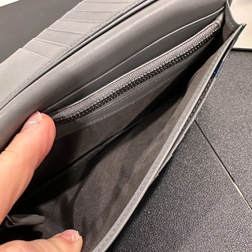 MCM Tivitat Bifold Wallet in Gray Monogram Leather (JB1394)